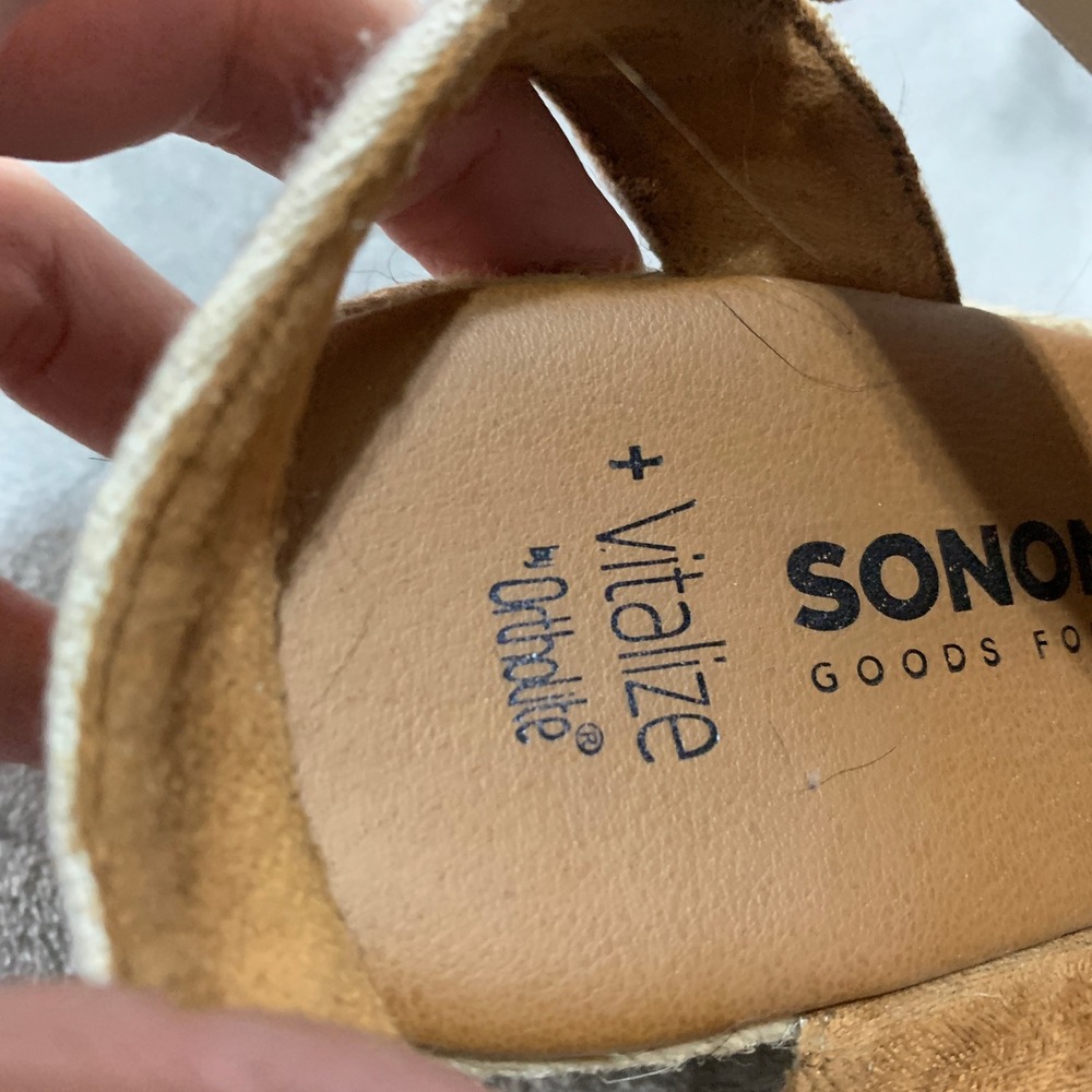 Sonoma Womens Vitalize Beige Espadrille Wedge Sandals 8.5 M Boho Resort Flaw - Picture 12 of 16